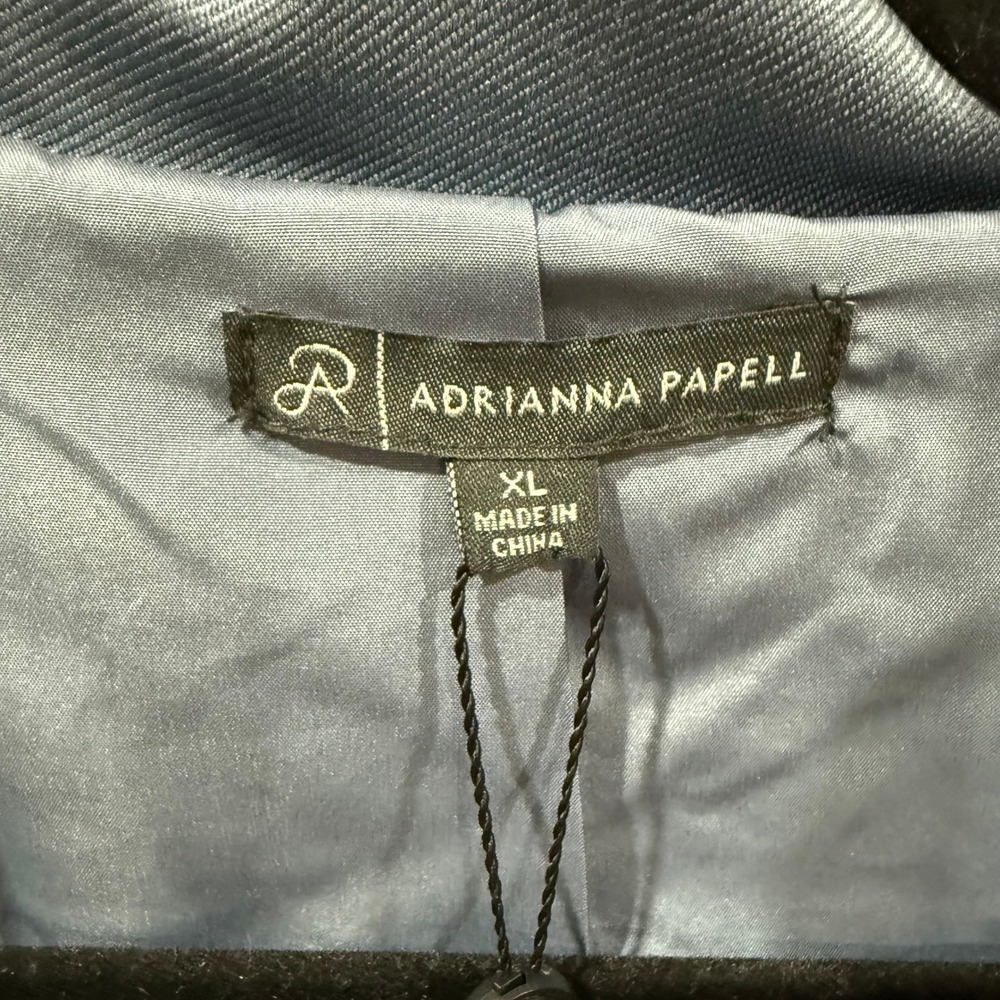 Adrianna Papell‎ Dusty Blue Trench Jacket With Back Yoke XL - Picture 3 of 10